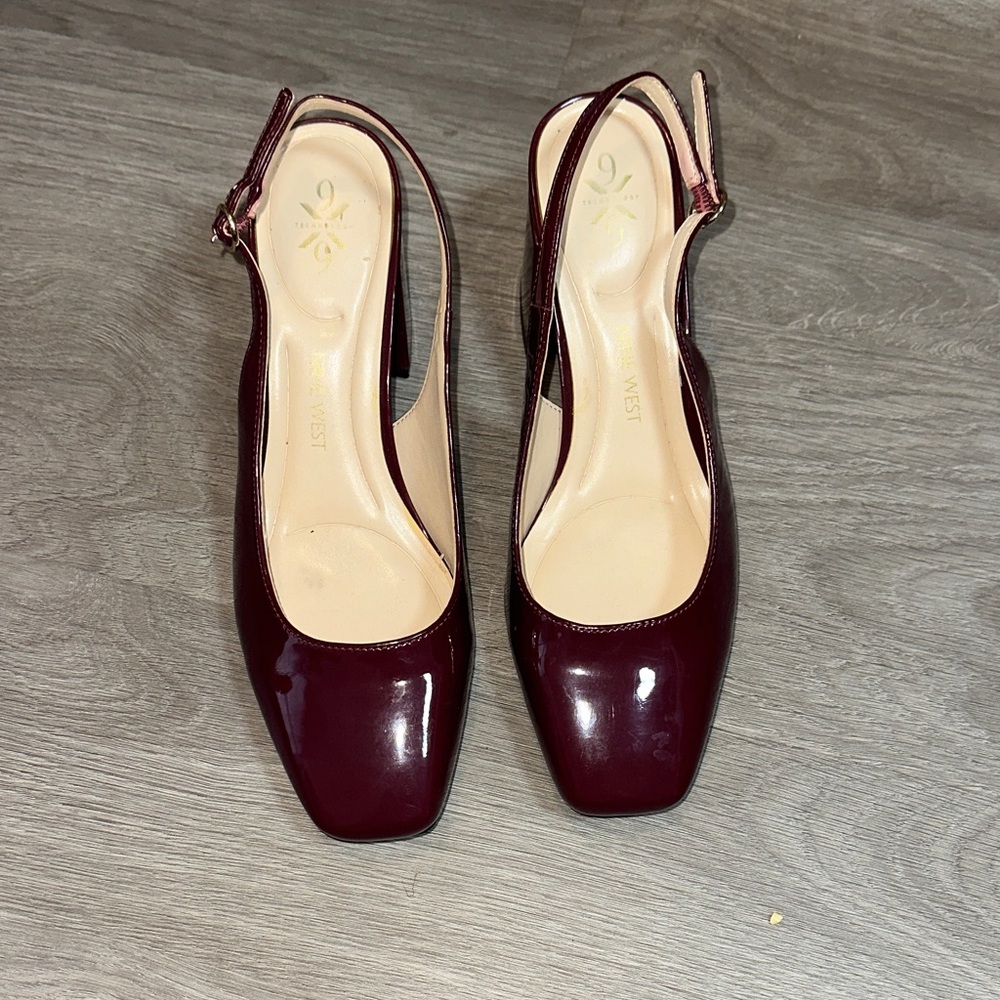 Nine West Dark Red Slingback Heels